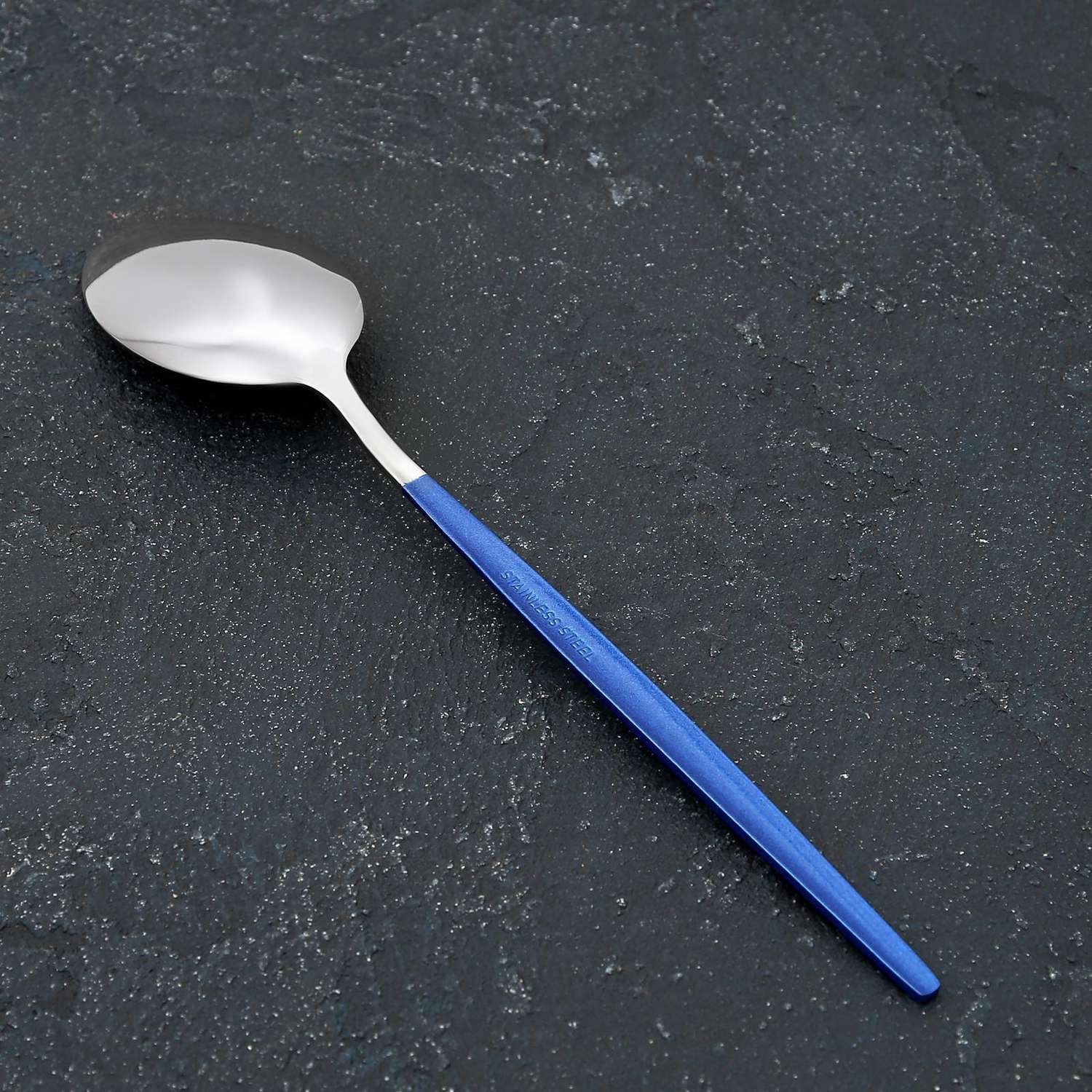 Ложка MAGISTRO Блинк цвет серебро синяя ручка на подвесе - фото 2