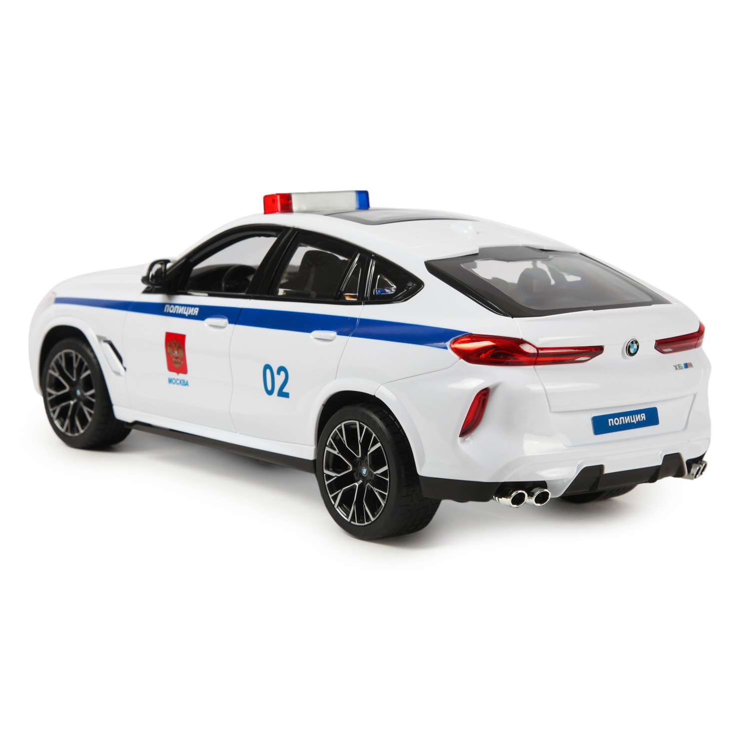Машина Rastar РУ 1:14 BMW X6 Police Белая 99200P - фото 5