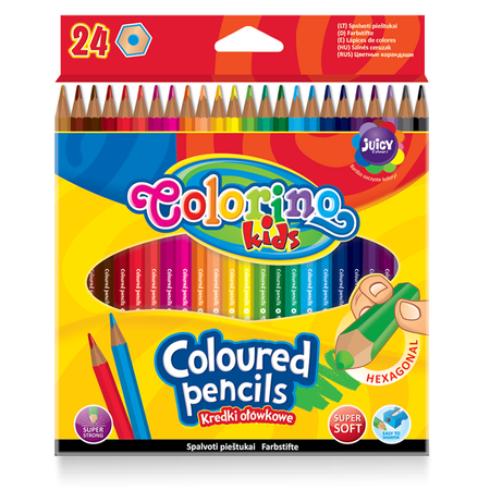 Цветные карандаши COLORINO Kids Шестиугольные 24 цвета