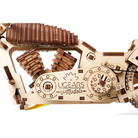 Сборная деревянная модель UGEARS Байк VM-02 3D-пазл механический конструктор