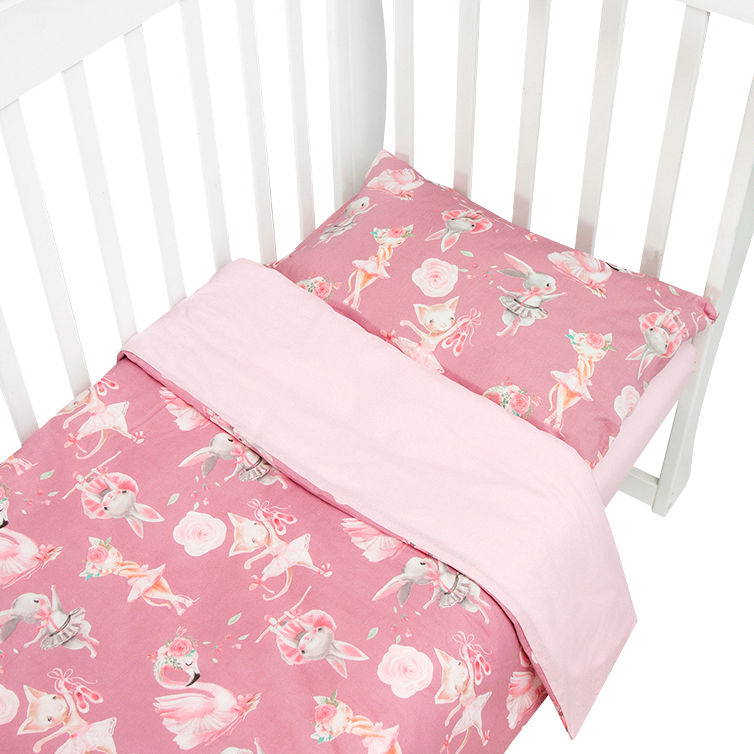 Комплект постельного белья Amarobaby Нежный Танец 4предмета Розовый - фото 3