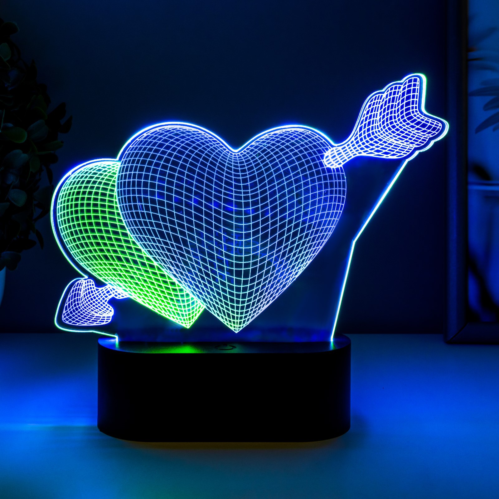 Светильник сенсорный Luazon «2 сердца» LED USB 90см от батареек 3xАА - фото 5