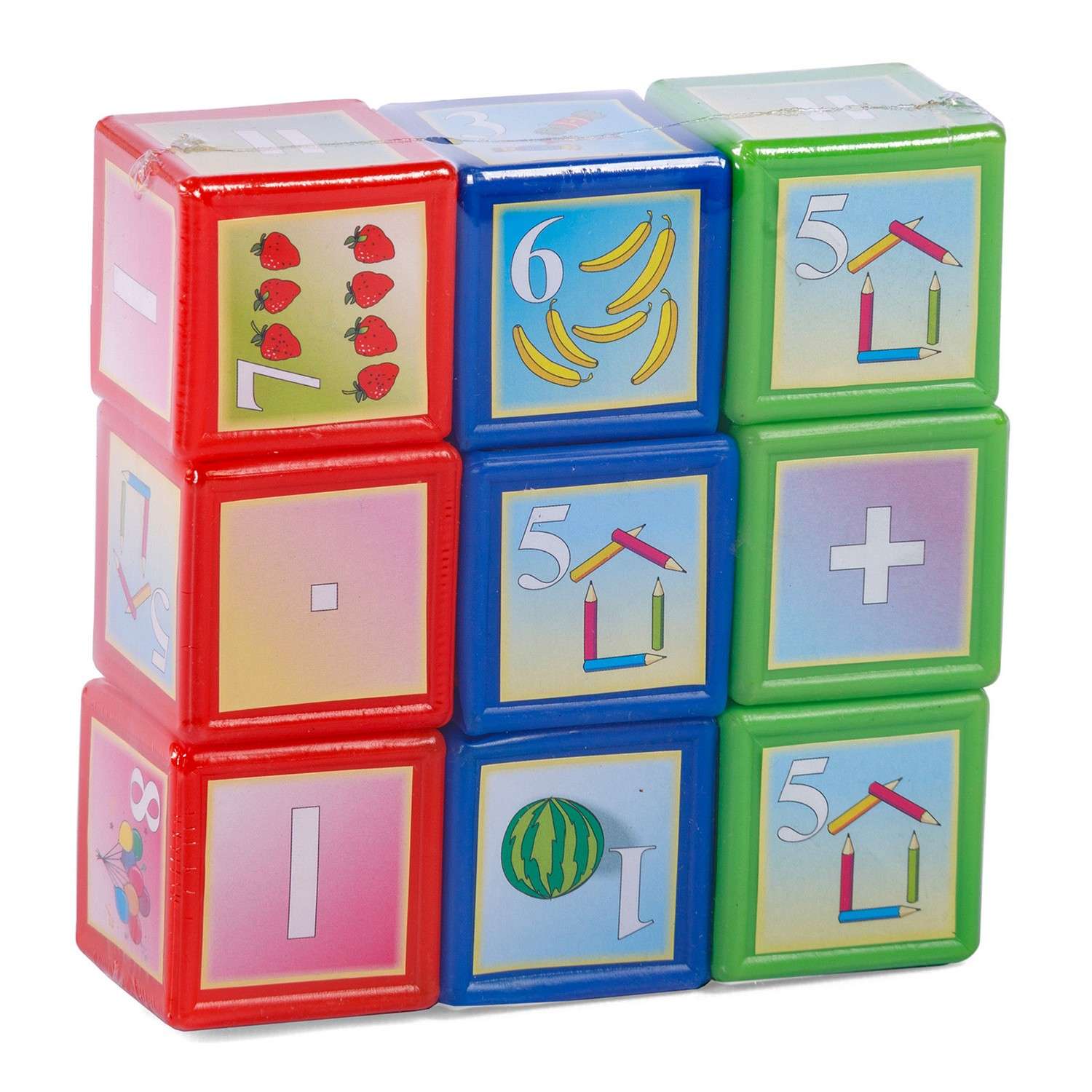 Кубики Юг-Пласт Математика малыш 16 деталей пластик - фото 1