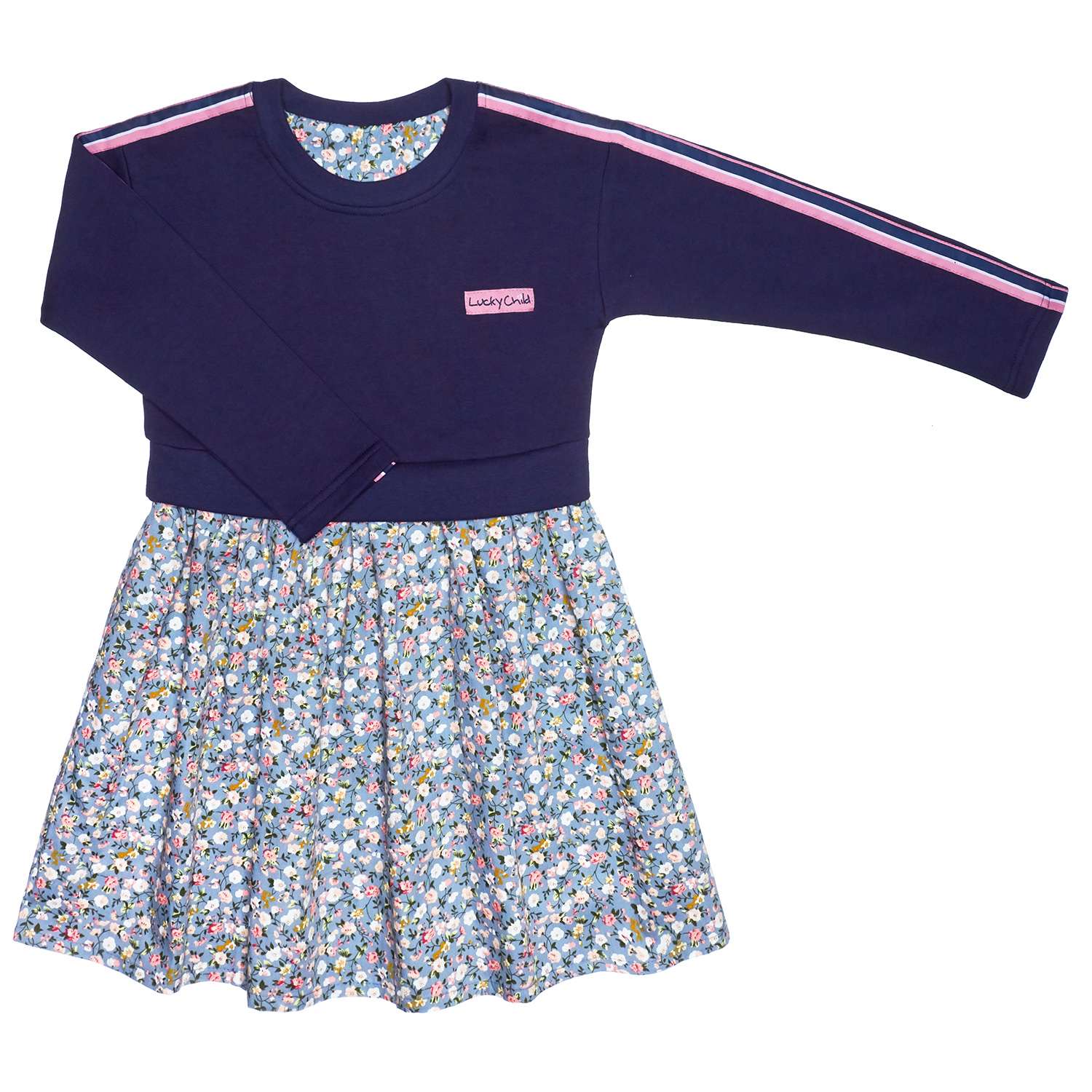 Платье Lucky Child 80-63пф/0-2/темно-синий - фото 1