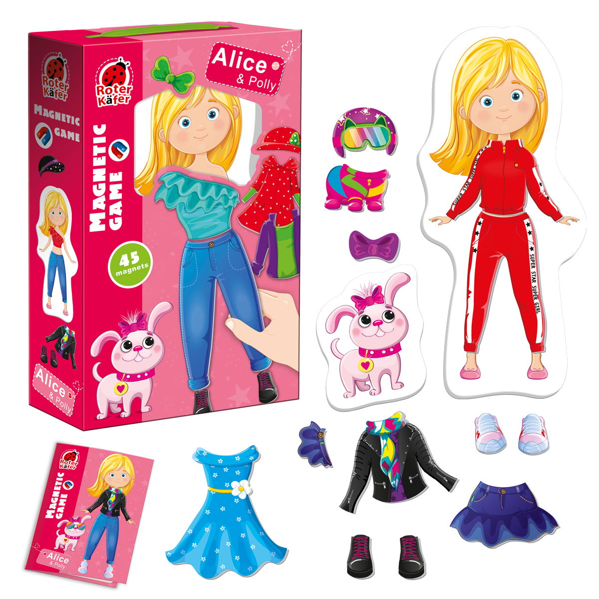 Магнитная игра Roter Kafer кукла-одевашка Alice and Polly - фото 1