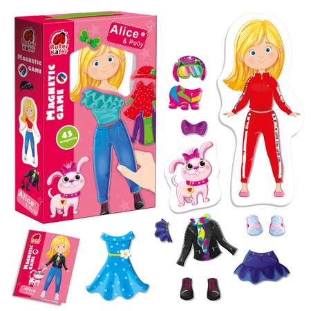 Магнитная игра Roter Kafer кукла-одевашка Alice and Polly