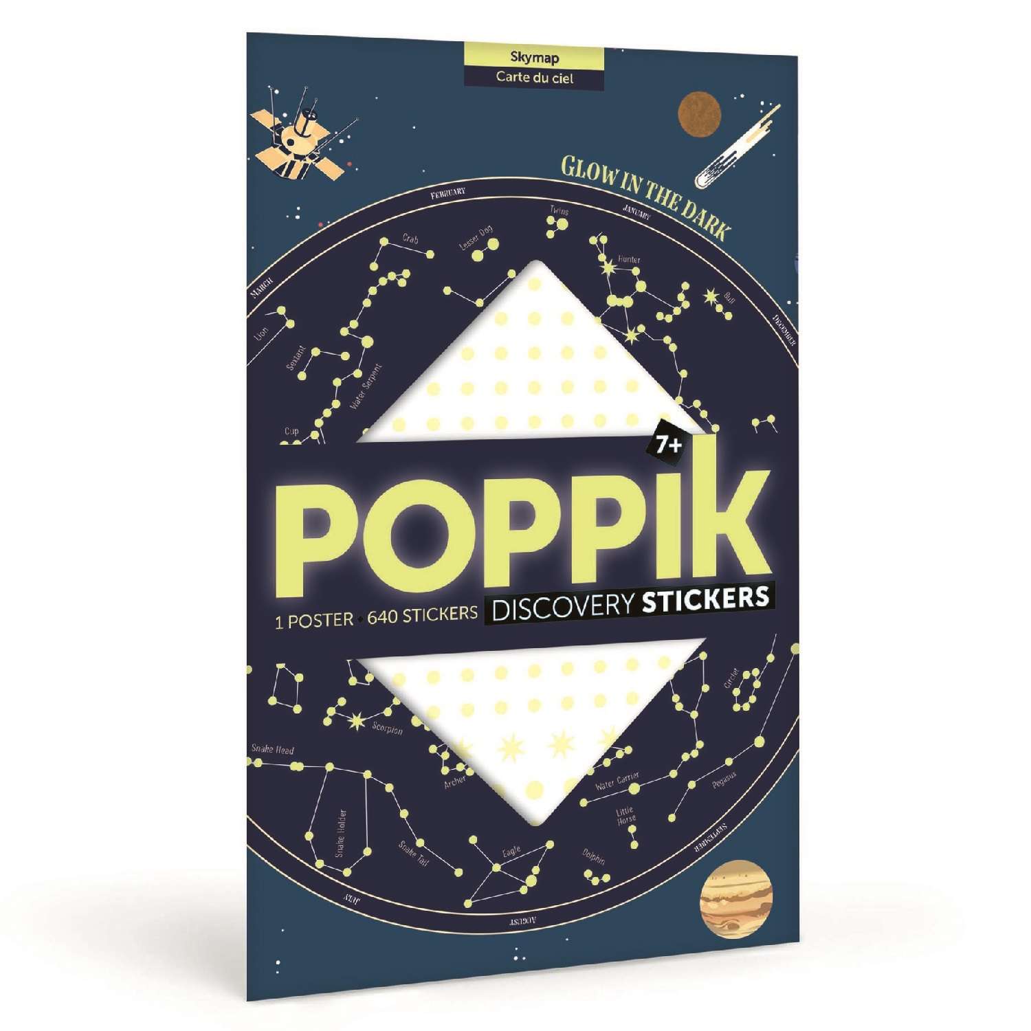 Постер из наклеек Poppik Карта неба с созвездиями/светится в темноте - фото 1