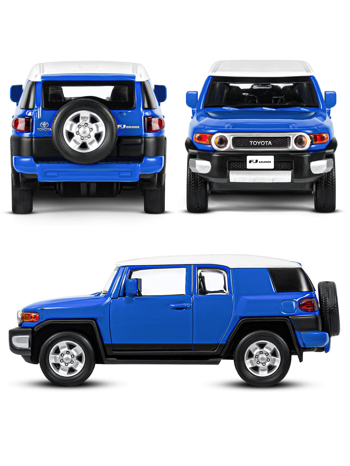 Машинка металлическая АВТОпанорама 1:32 Toyota FJ Cruiser синий инерционная JB1251138 - фото 5