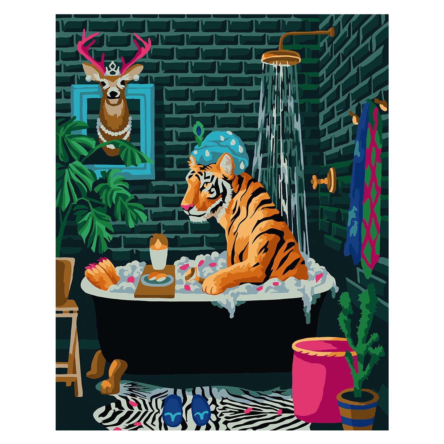 Картина по номерам Art on Canvas AC084 Тигриные купания - фото 2