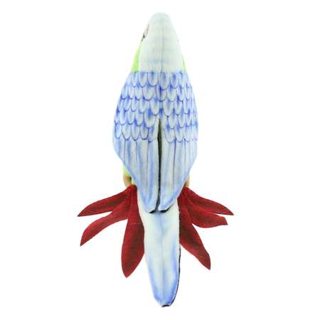 Реалистичная мягкая игрушка HANSA Попугай ара зелёно-голубой 37 см