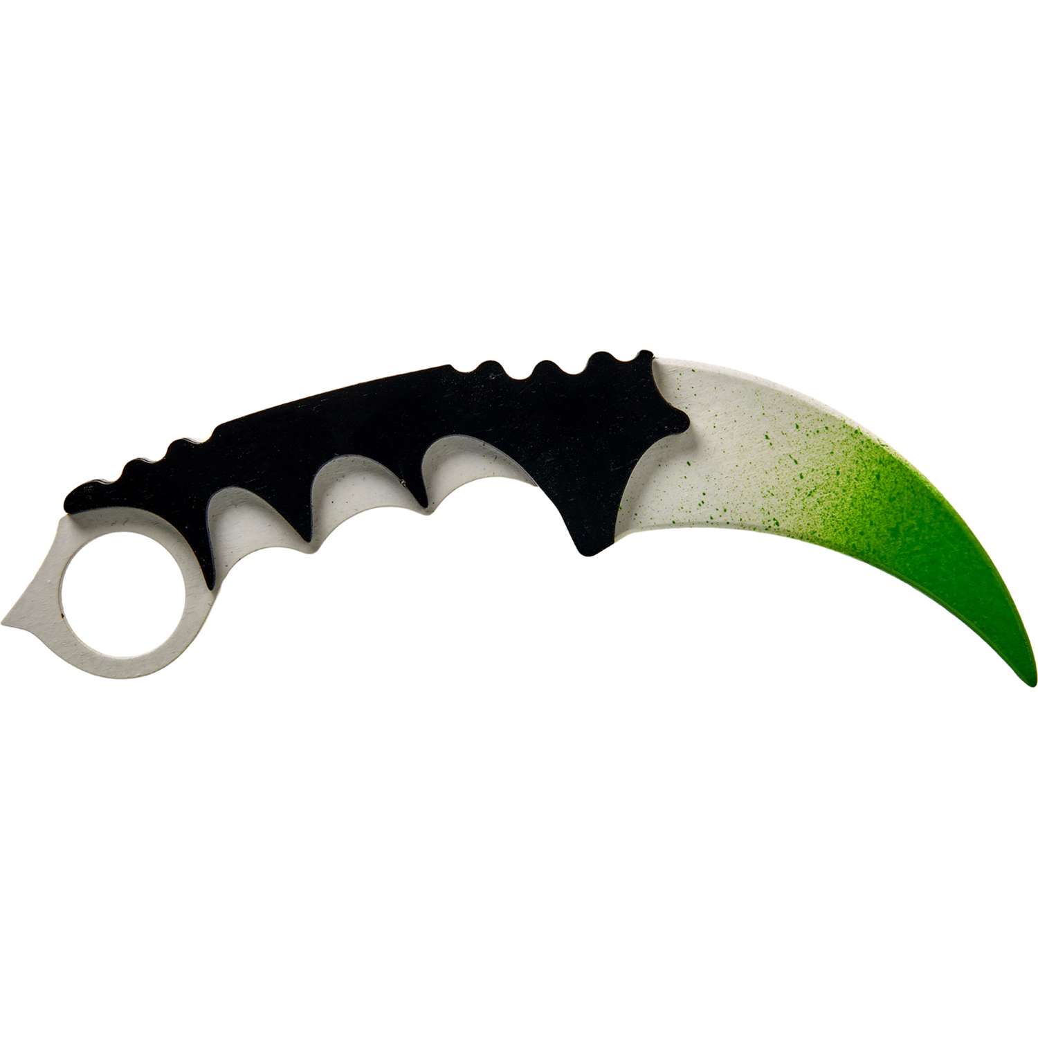 Нож-керамбит MASKME Сверхпрочные Снежный градиент зеленый деревянный - фото 1