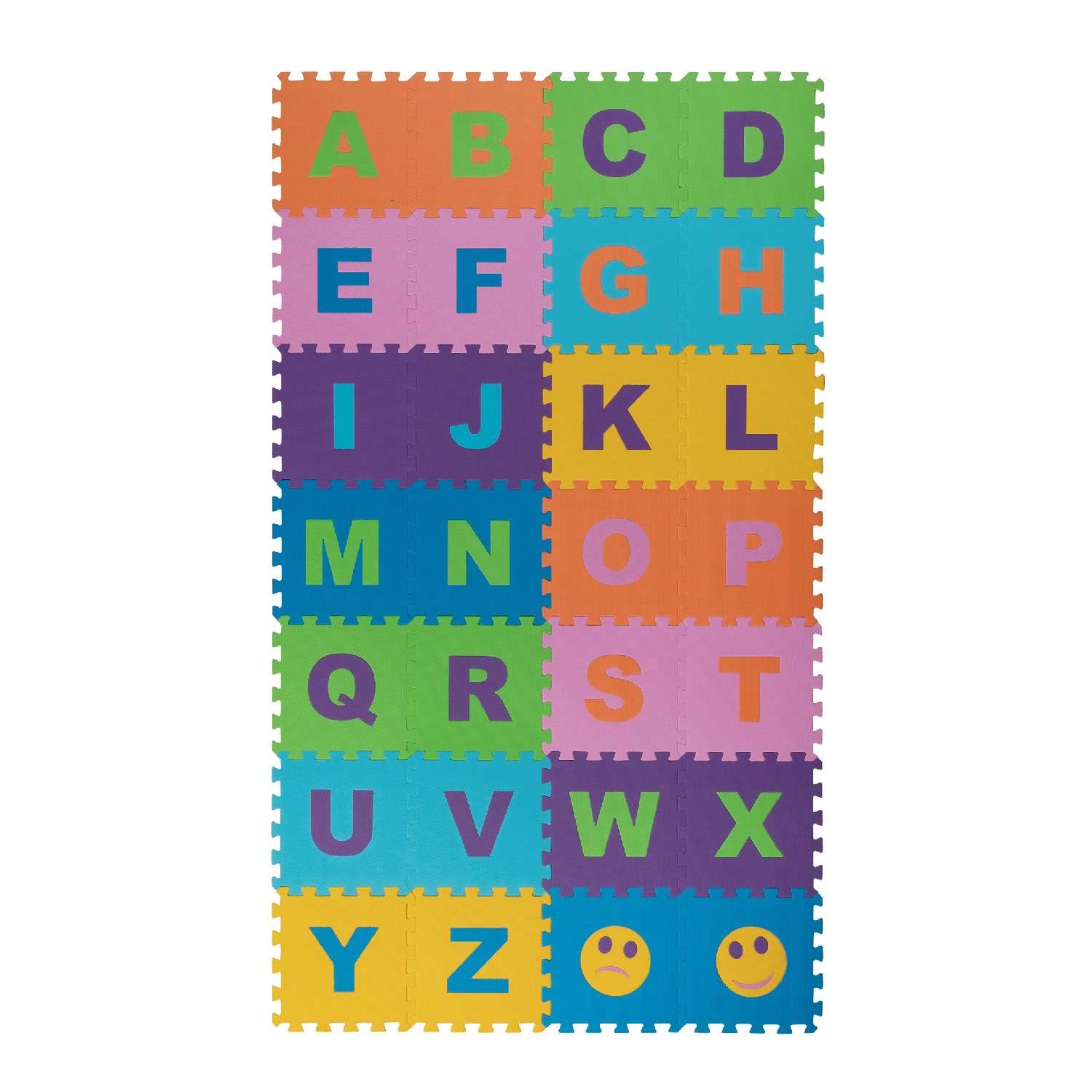Развивающий детский коврик Eco cover игровой для ползания мягкий пол Английский Алфавит 25х25 - фото 1