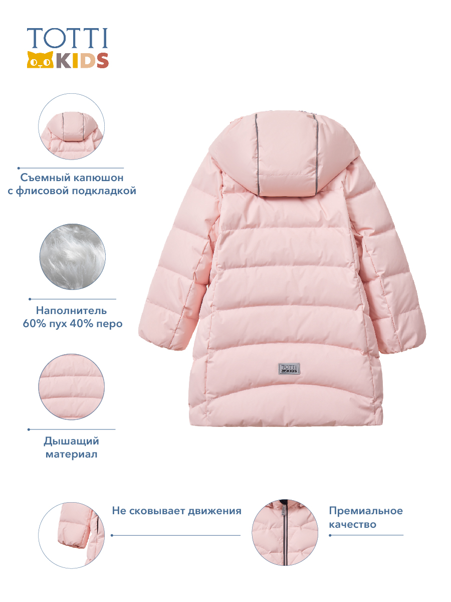 Пальто Totti Kids AW23TKG005/Пальто детское/Розовый - фото 3