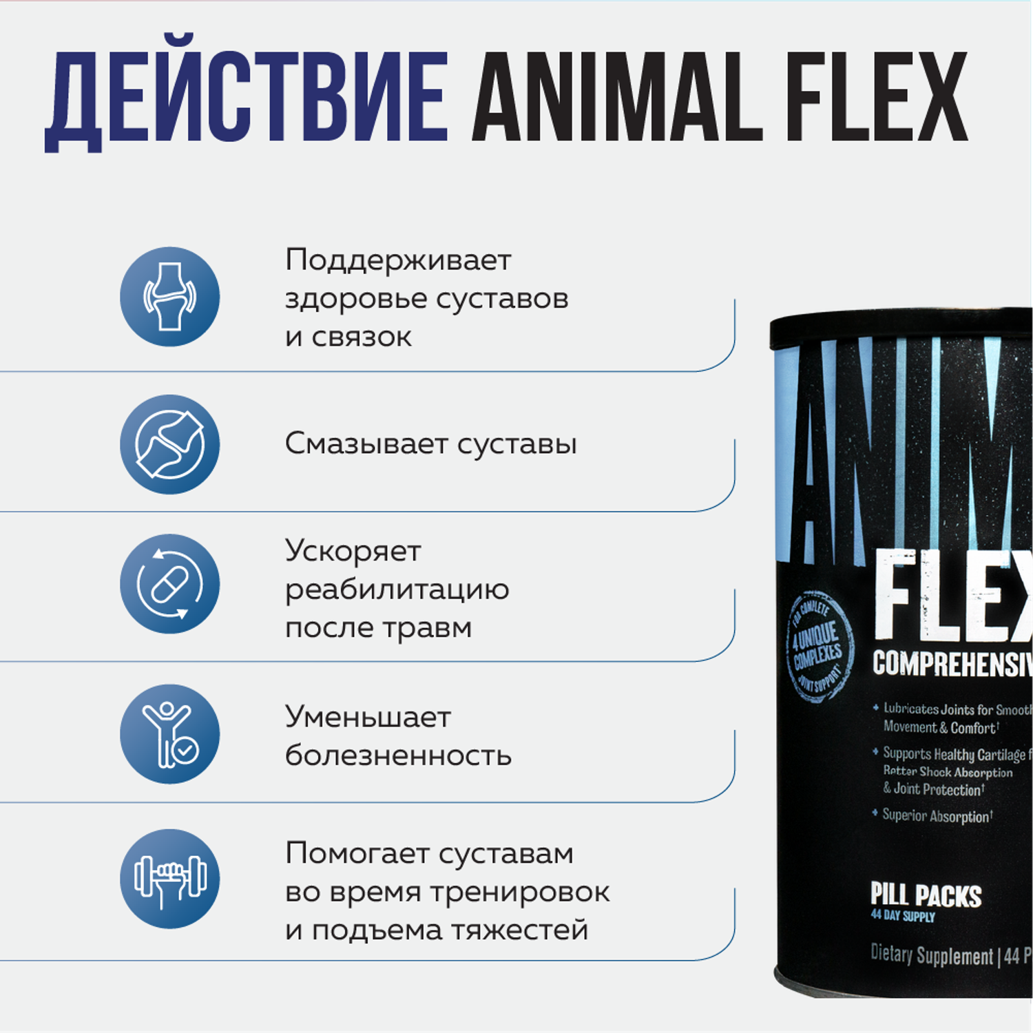 Комплекс для суставов и связок Animal Flex 44 пакета по 8 таблеток - фото 2