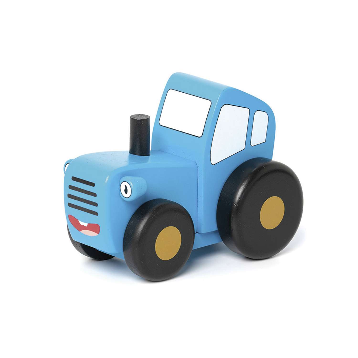 Машинка МУЛЬТИФАН деревянный Синий Трактор малый BTMF007 - фото 1
