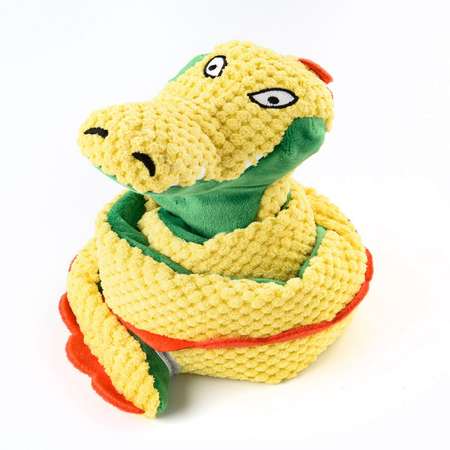 Игрушка для собак Mr.Kranch Змейка с карманами под лакомство 96см Желтая