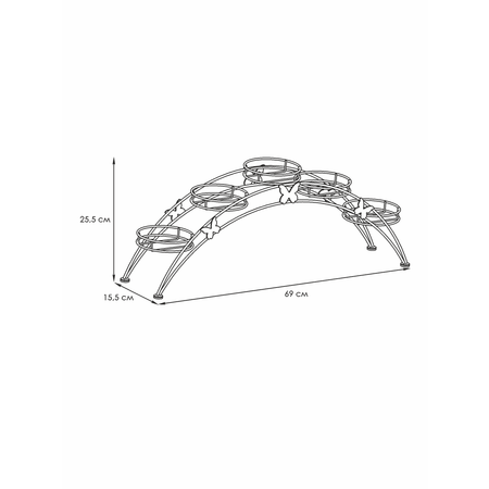 Подставка для цветов ЗМИ Арка 5 цвет черный