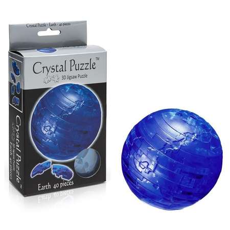 3D-пазл Crystal Puzzle IQ игра для детей кристальная Планета Земля голубая 40 деталей