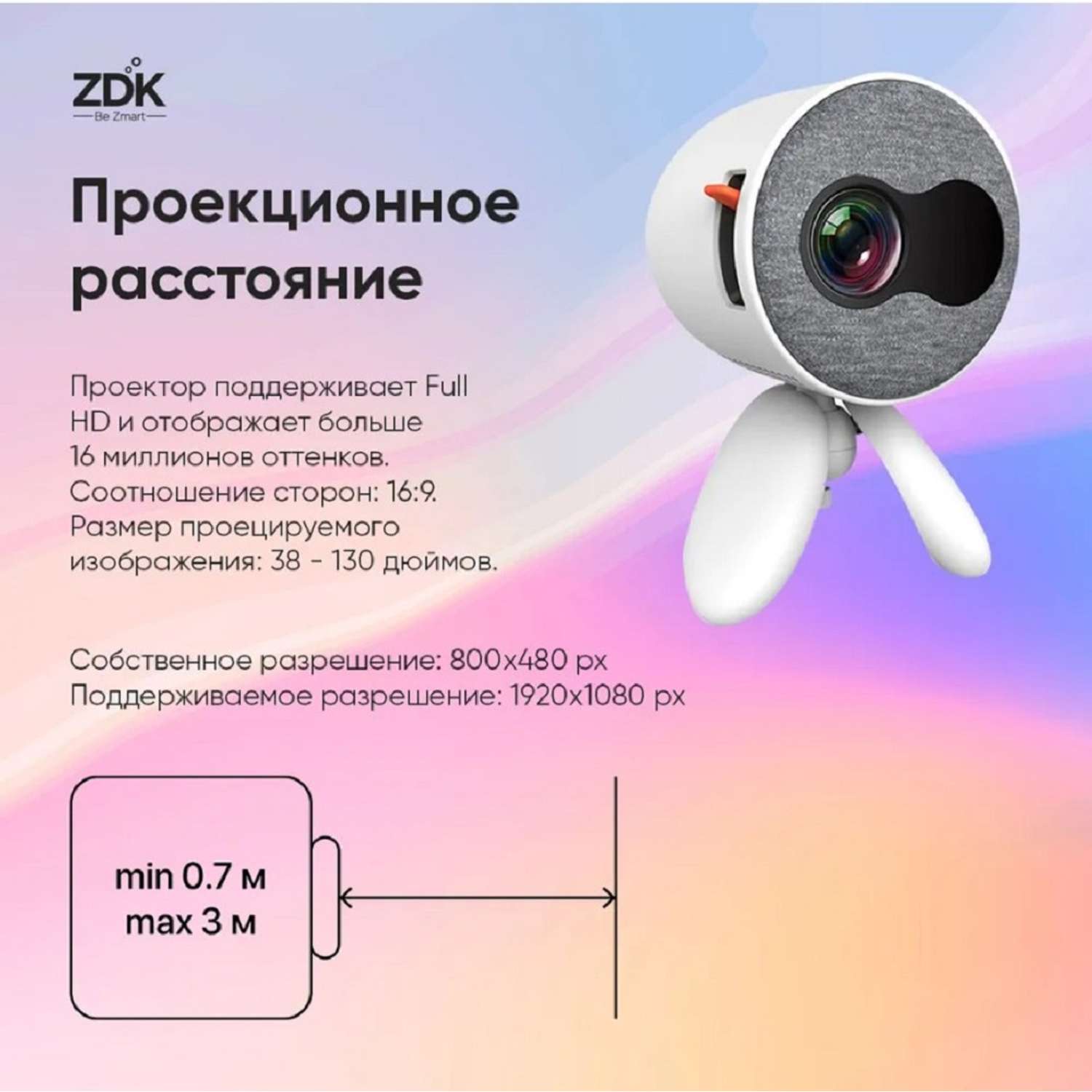 Проектор Zodikam LCD Zkids V2 White - фото 8