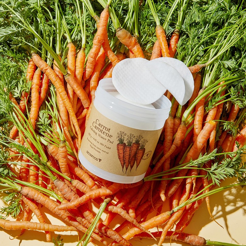 Диски для лица Skinfood Carrot carotene с экстрактом и маслом моркови успокаивающие 60 шт. - фото 6