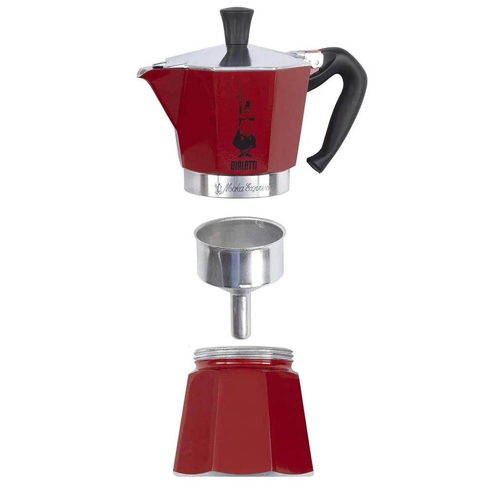 Гейзерная кофеварка BIALETTI Moka Express Красная 3 порции - фото 2