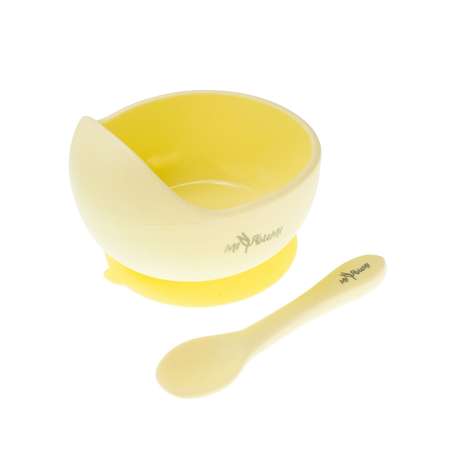 Набор для кормления Miyoumi Силиконовая тарелка на присоске + ложка - Sunshine