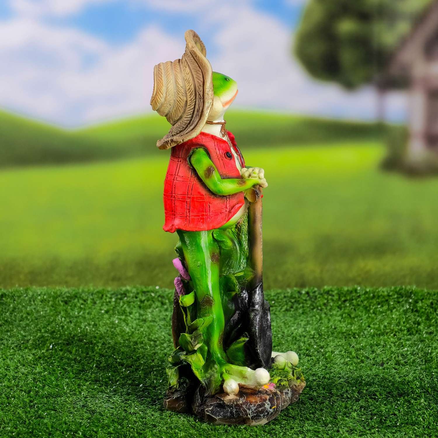 Садовая фигура Хорошие сувениры «Лягушонок садовник» 17x12x33см - фото 2