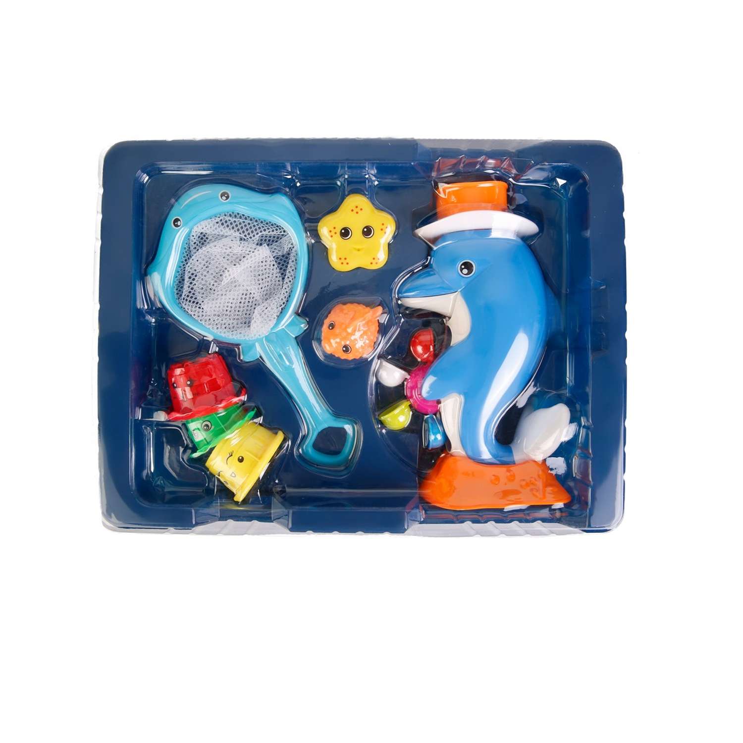 Набор игрушек для купания Mioshi Дельфин-фонтанчик 7 предметов - фото 4