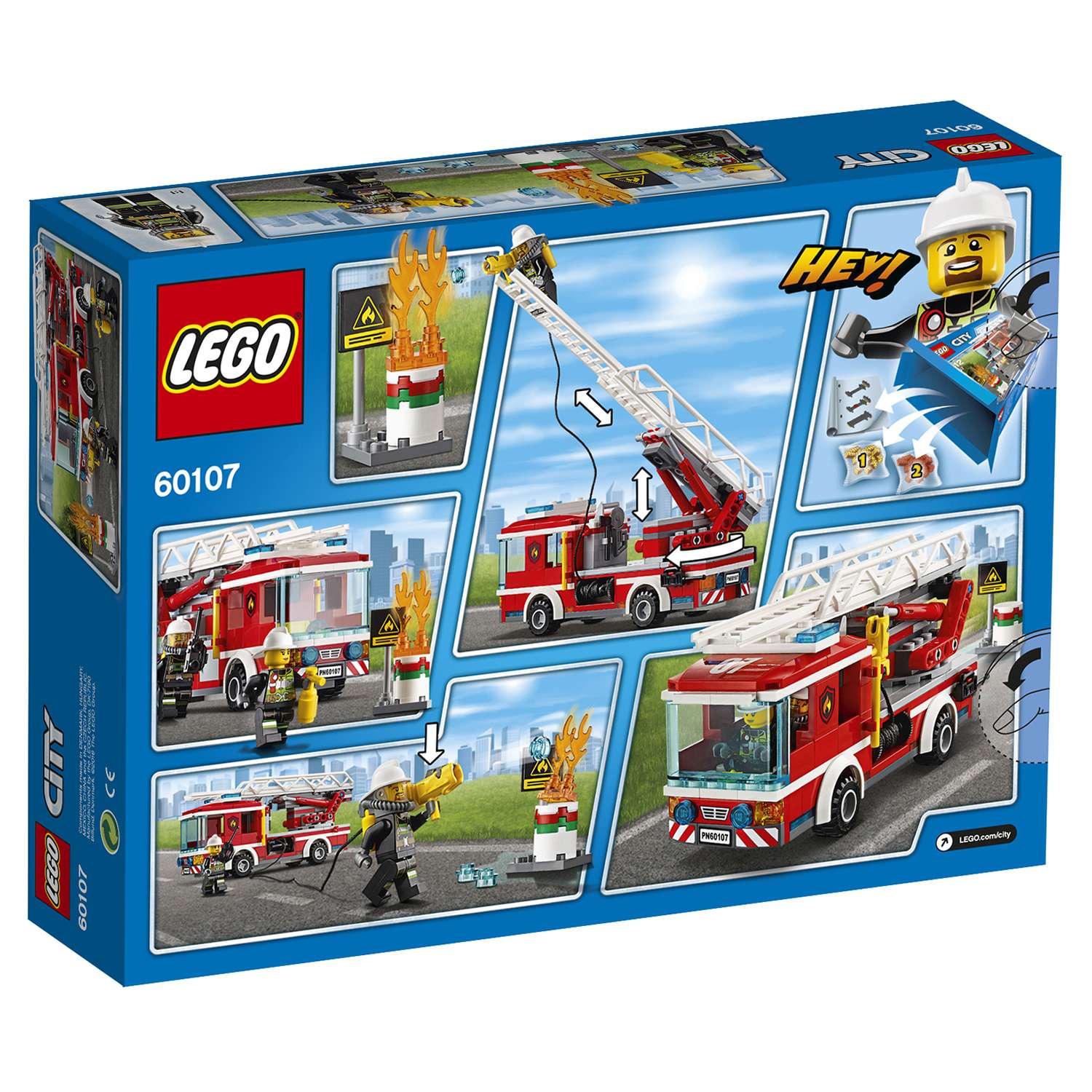 Конструктор LEGO City Fire Пожарный автомобиль с лестницей (60107) - фото 3