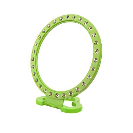 Зеркало настольное Uniglodis круглое подвесное со стразами зелёный
