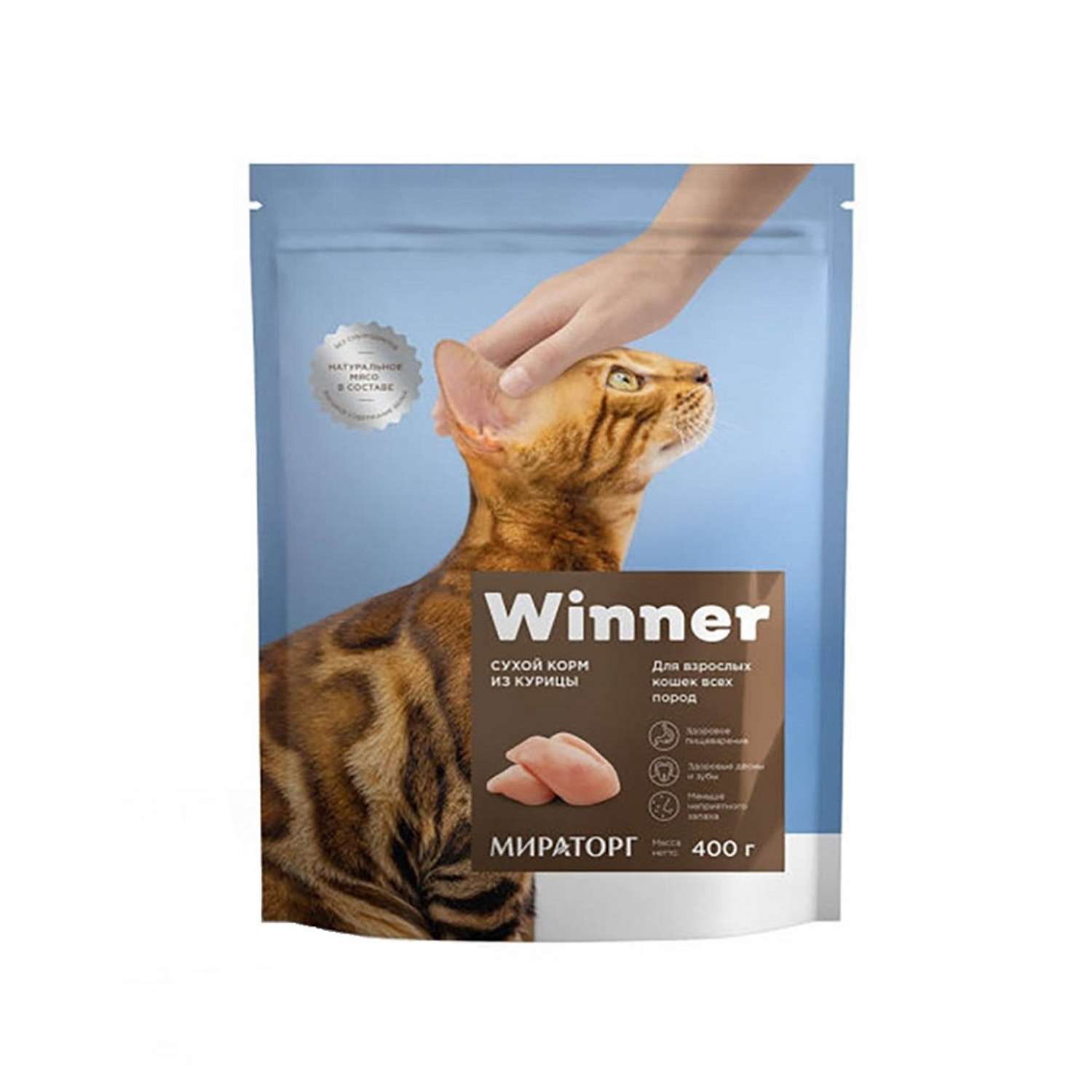 Корм сухой WINNER полнорационный для взрослых кошек всех пород с говядиной 400г - фото 1