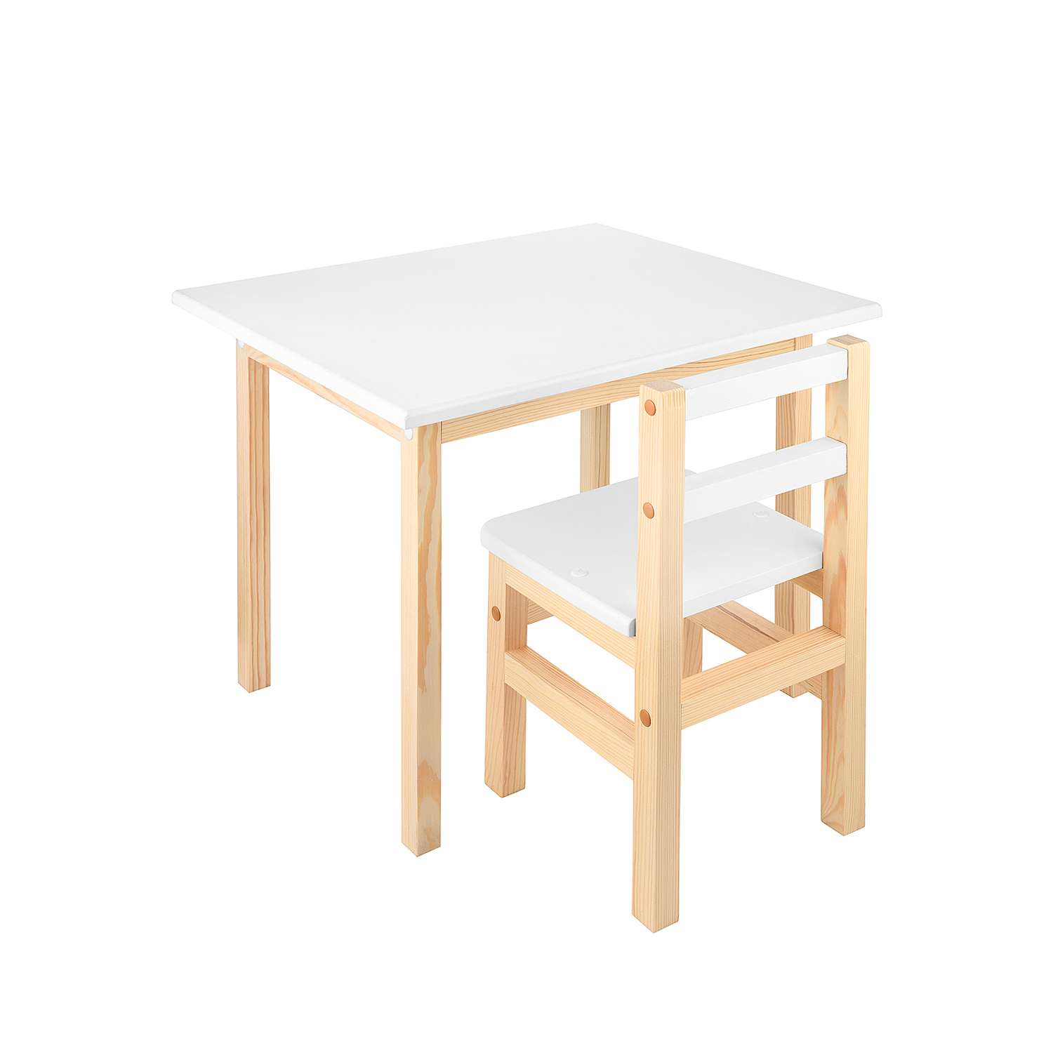 Комплект стол + стул KETT-UP ODUVANCHIK 50х60 см натуральный/белый - фото 1