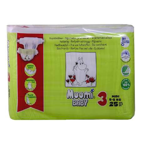 Подгузники Muumi 3 5-8кг 25шт