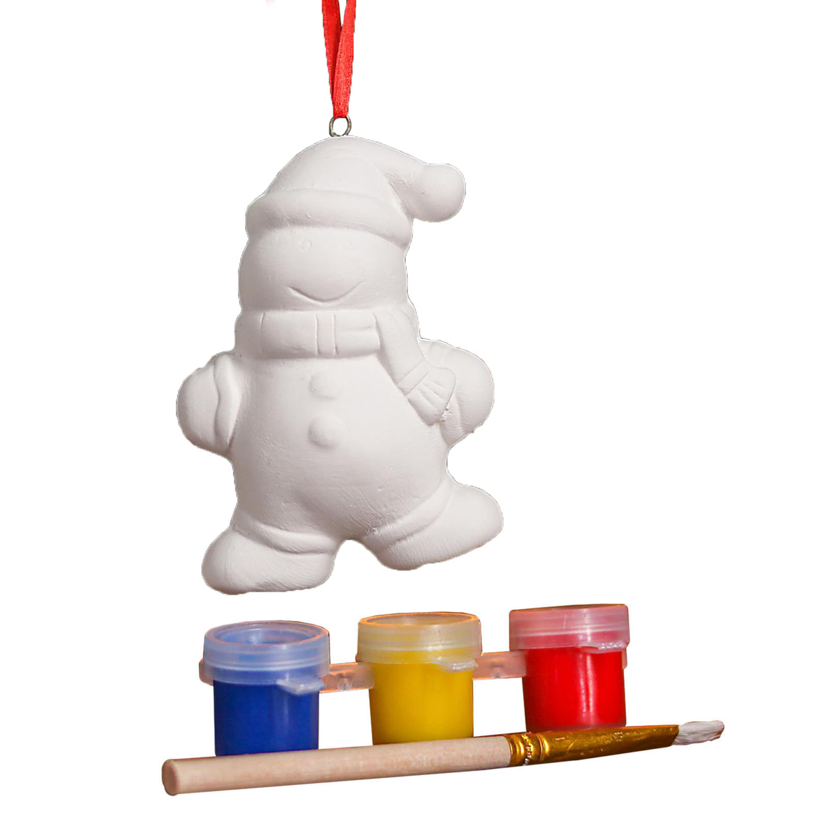 Набор для творчества Школа Талантов Елочное украшение под раскраску Снеговик в шапочке - фото 1