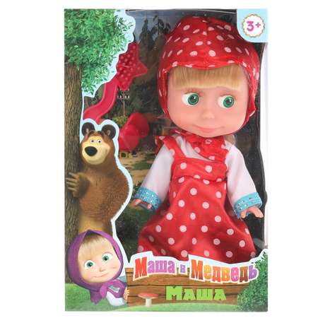 Кукла Карапуз Маша и медведь 15 см в розовом платье