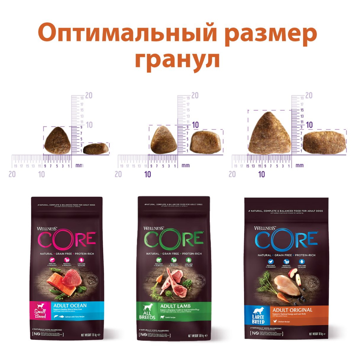 Сухой корм для собак Wellness CORE 1.5 кг лосось, тунец (для домашних, полнорационный) - фото 6