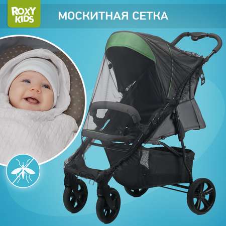 Сетка москитная ROXY-KIDS универсальная на детскую коляску автокресло цвет черный 100х145 см