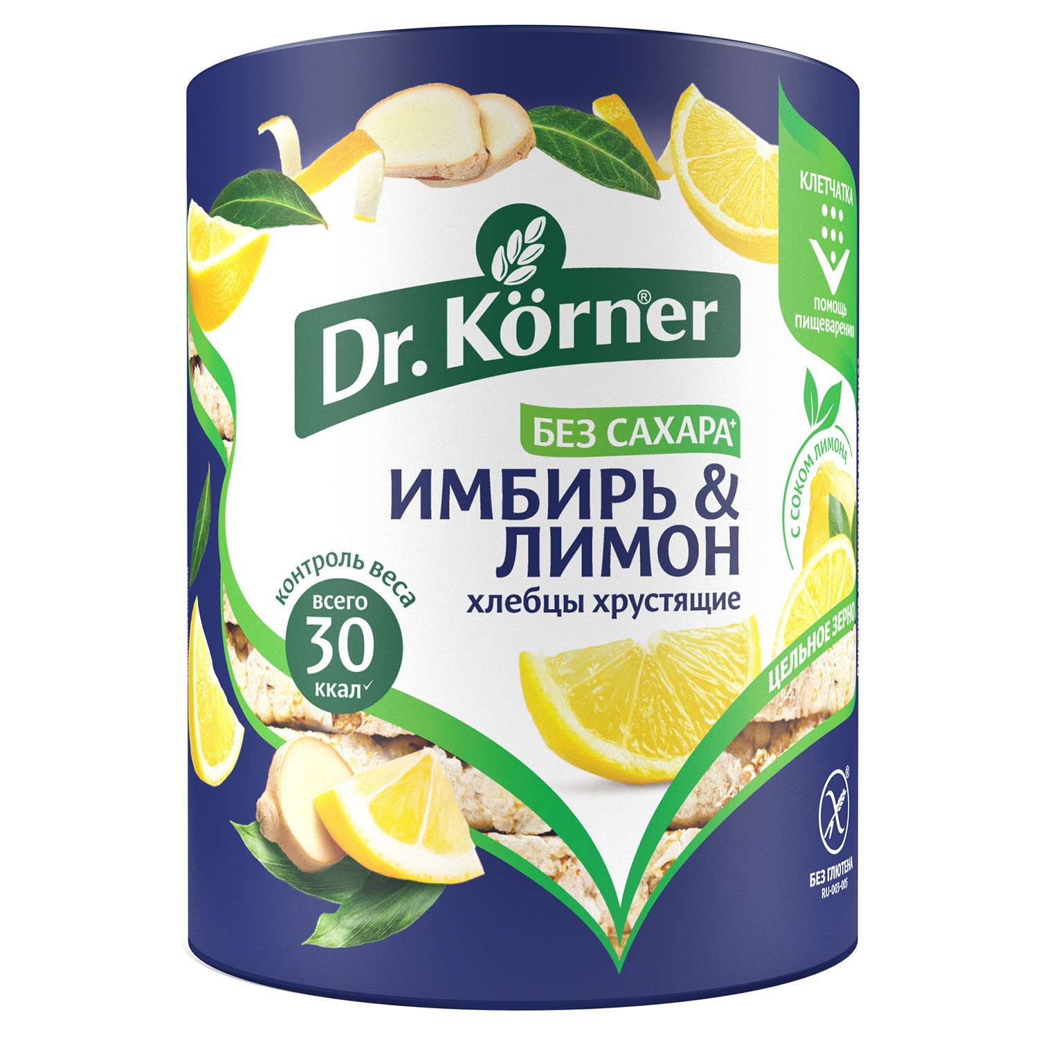Хлебцы Dr. Korner кукурузно-рисовые с имбирём и лимоном без глютена 90г - фото 1