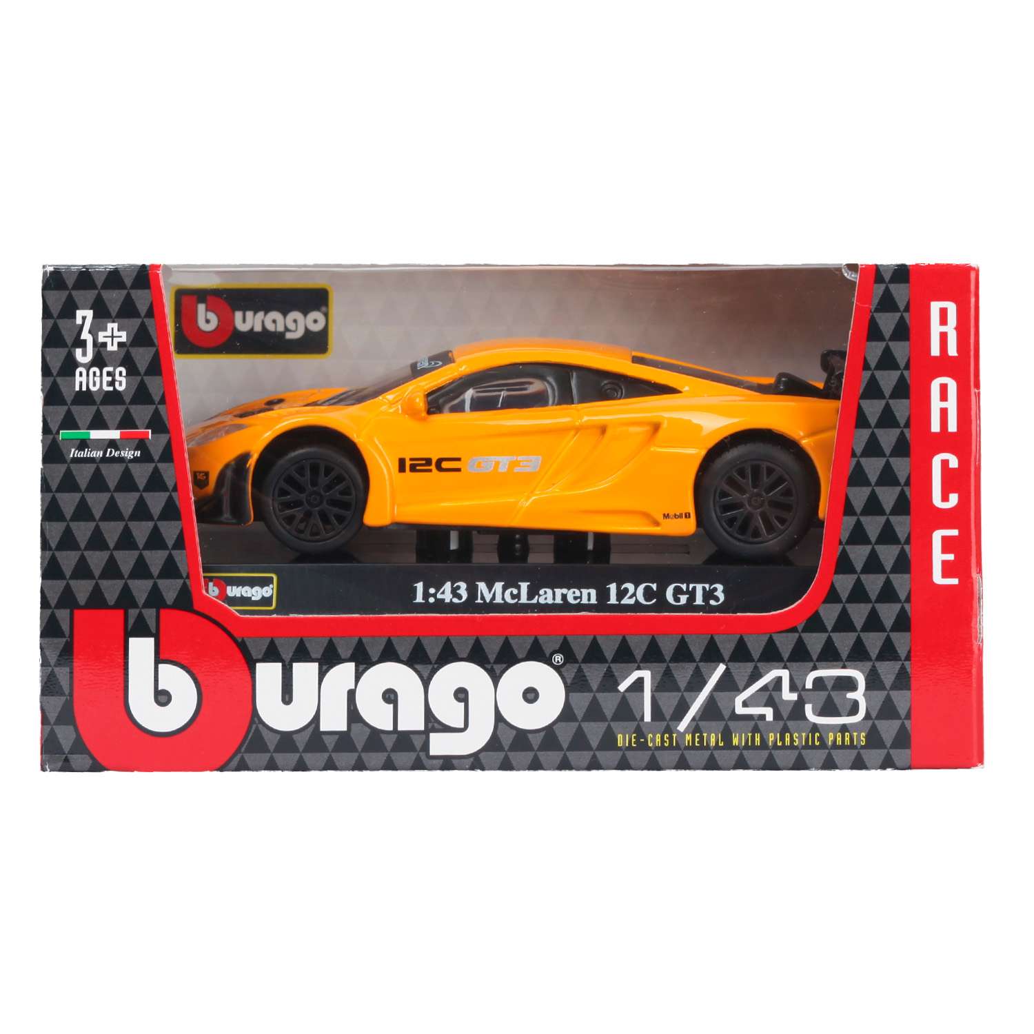 Автомобиль BBurago McLaren 1:43 без механизмов оранжевый 18-38014 - фото 2