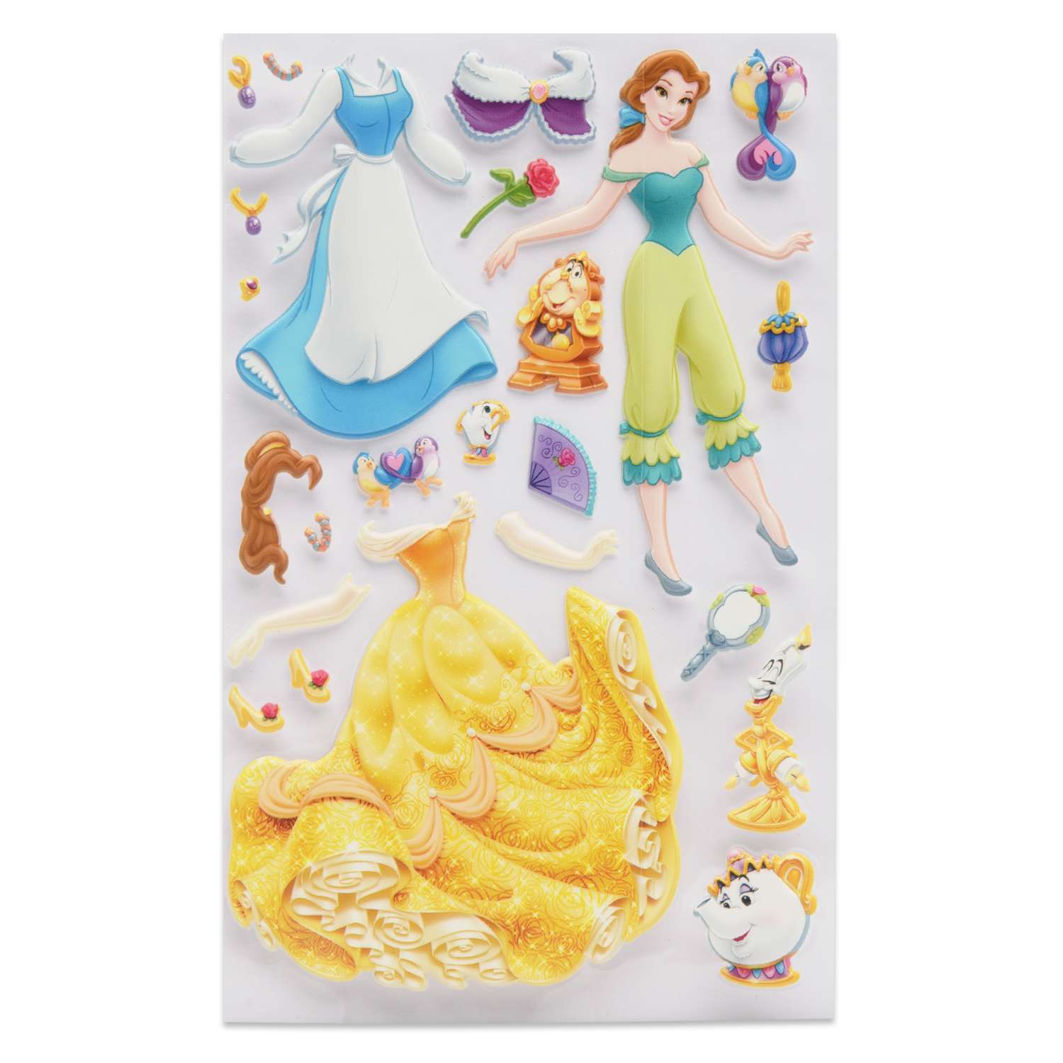 Наклейка декоративная лицензионная Disney Белль с нарядами - фото 1