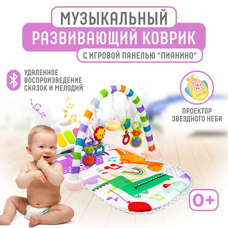 Музыкальный Игровой Коврик для детей 0-3 лет