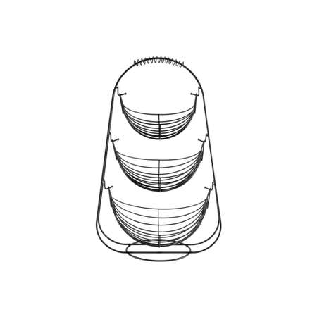 Корзина для фруктов El Casa 35.5х26х55.5 см Черная трехъярусная