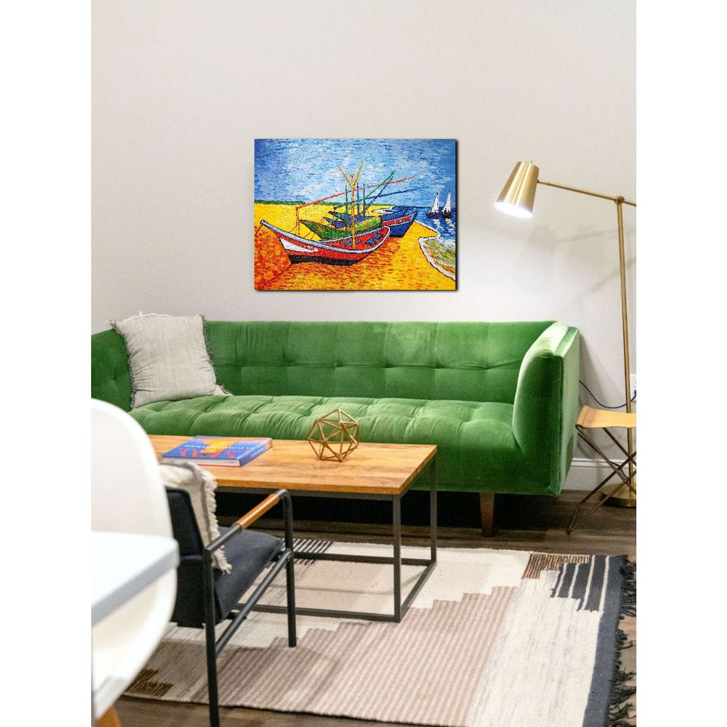 Алмазная мозаика Cristyle картина стразами Лодки в Сен-Мари Ван Гог 30х40 см Cr 340008 - фото 3