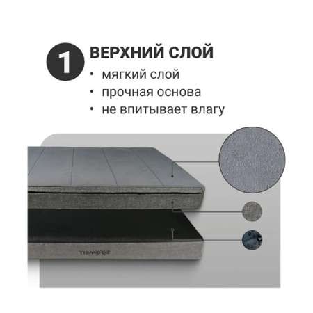 Лежанка для животных ZDK Zoowell Premium L Grey 89x56x10 см