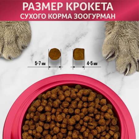 Корм сухой Зоогурман Полнорационный сухой корм для кошек Active Говядина и индейка 2.5 кг