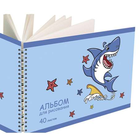 Альбом для рисования №1 School №1 Shark 40 листов спираль А4 2 штуки