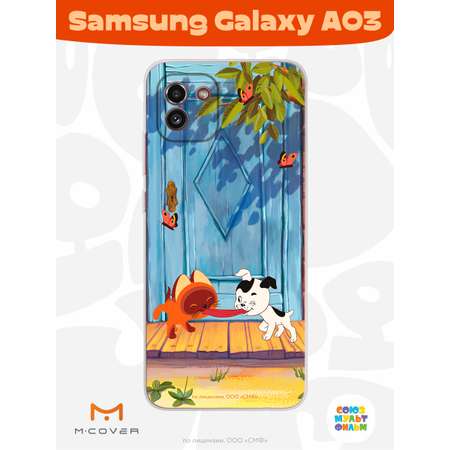 Силиконовый чехол Mcover для смартфона Samsung Galaxy A03 Союзмультфильм Середина сосиски