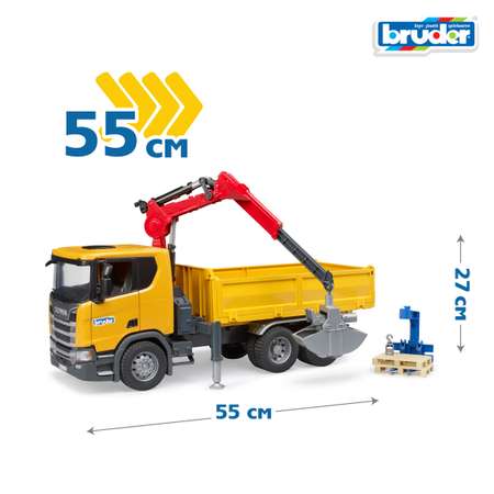 Грузовик Bruder Scania 1:16 фрикционный желтый