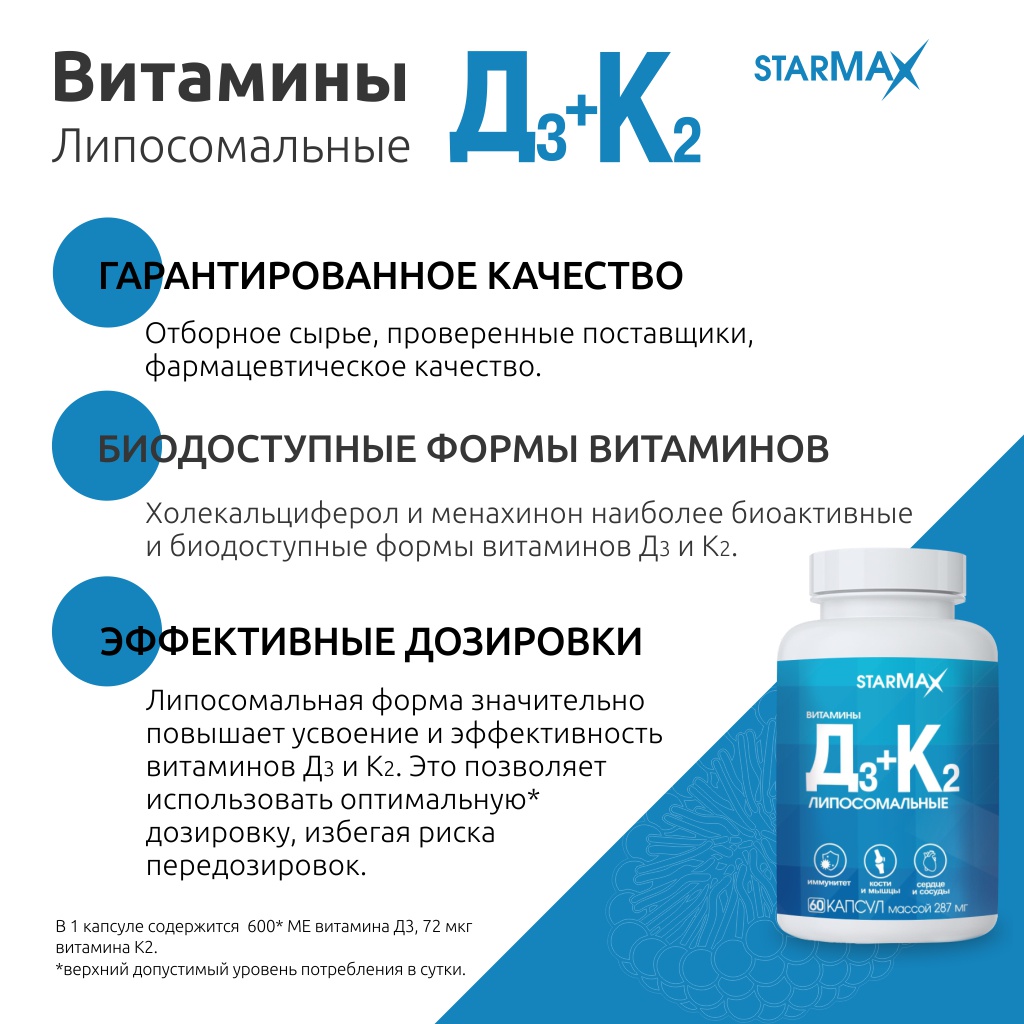 БАД VECTOR-MEDICA Витамины Д3+К2 липосомальные 287 мг №60 капс. - фото 8
