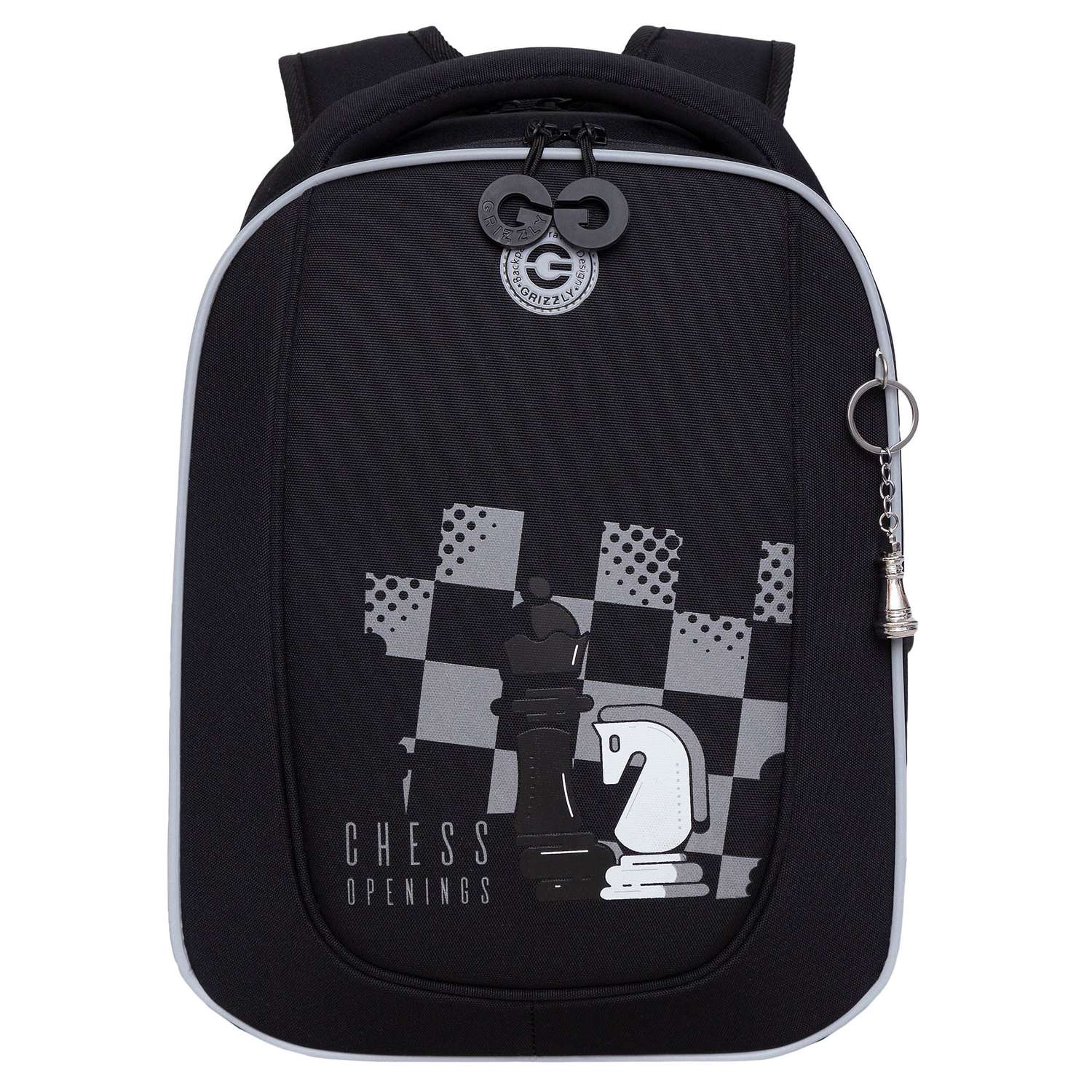 Рюкзак школьный Grizzly Черный RAf-393-10/1 - фото 1